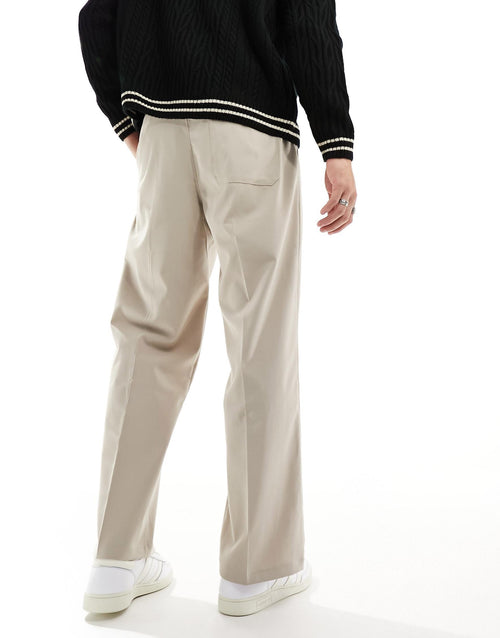Relaxed fit tailored fit off-white trousers
