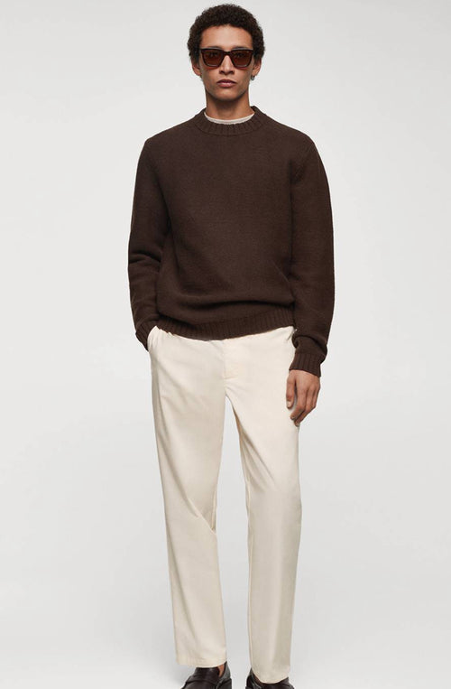 Slim fit off-white trousers