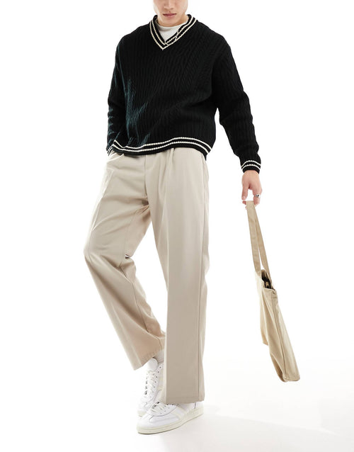 Relaxed fit tailored fit off-white trousers