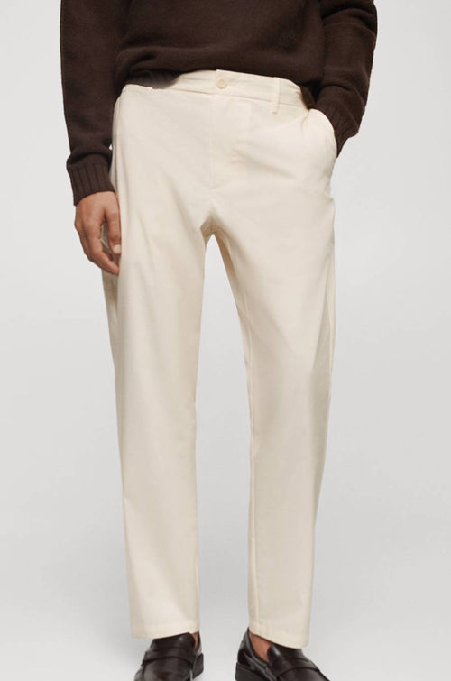 Slim fit off-white trousers