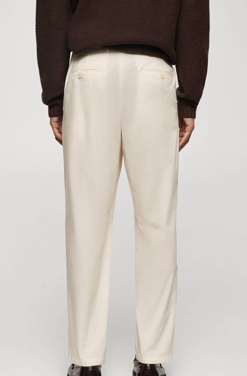 Slim fit off-white trousers